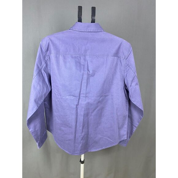 Converse Men’s Long Sleeve Utility Button-Up Shirt Purple Size M - Picture 3 of 5